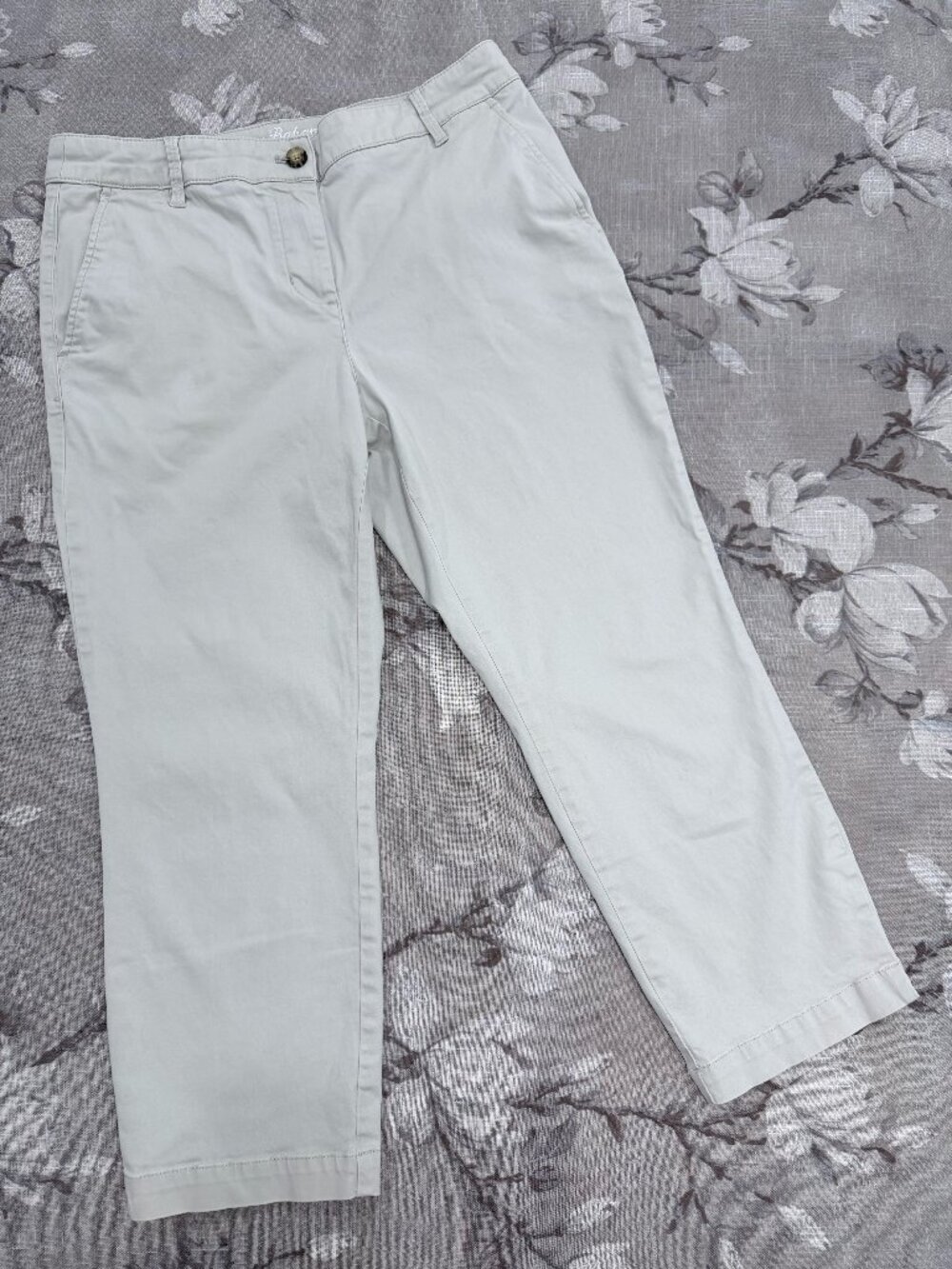 Tommy Bahama Live Island Life Cropped Chino Pants Ivory Cream Size 10 Coastal